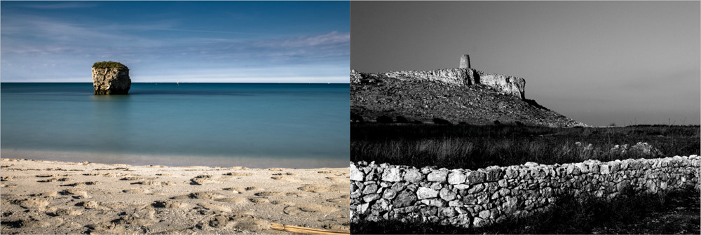 Pagina del fotolibro - Salento: scoglio Torre Specchia Ruggeri e Torre Sant'Emiliano