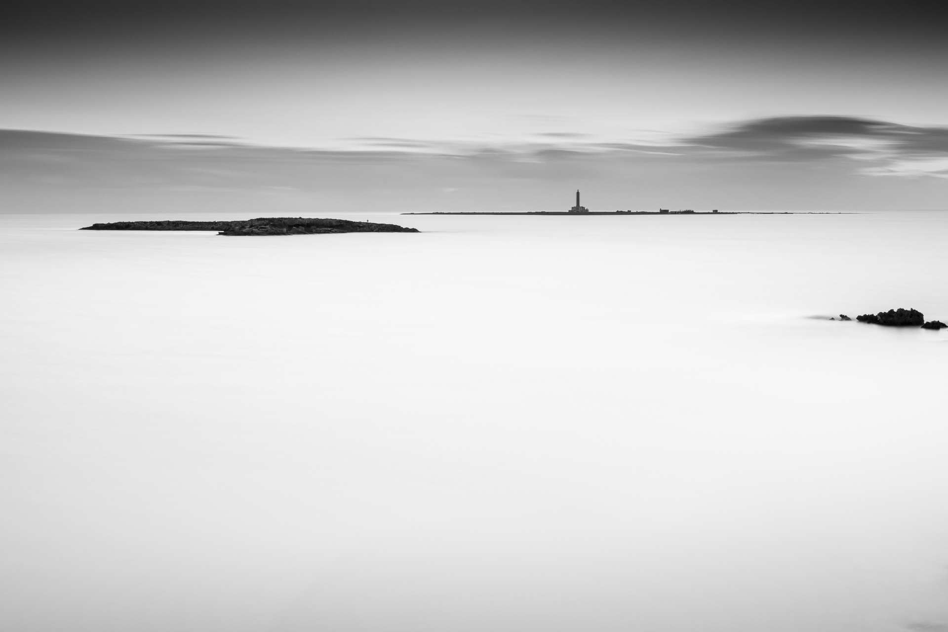 Gallipoli - Isola di Sant'Andrea, black and white long exposure photography